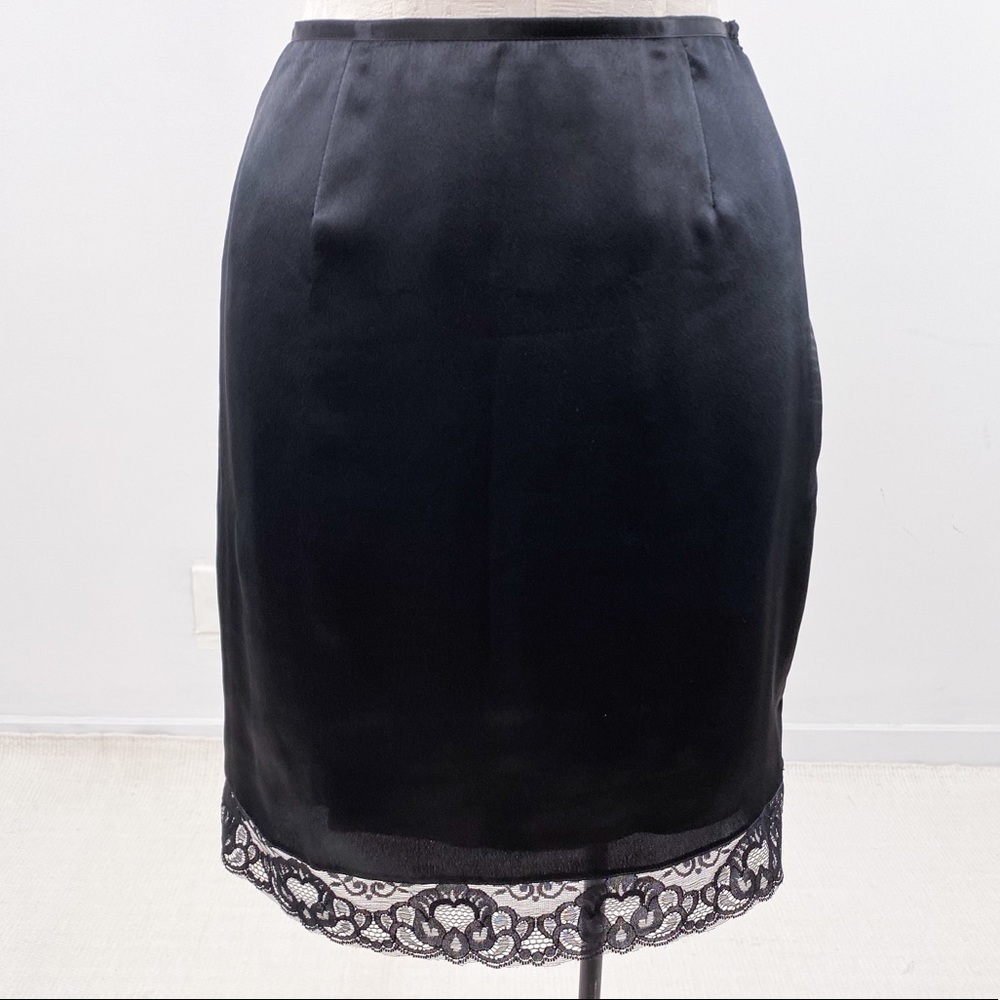 Dolce & Gabbana D&G Wool Satin Slip Skirt Black